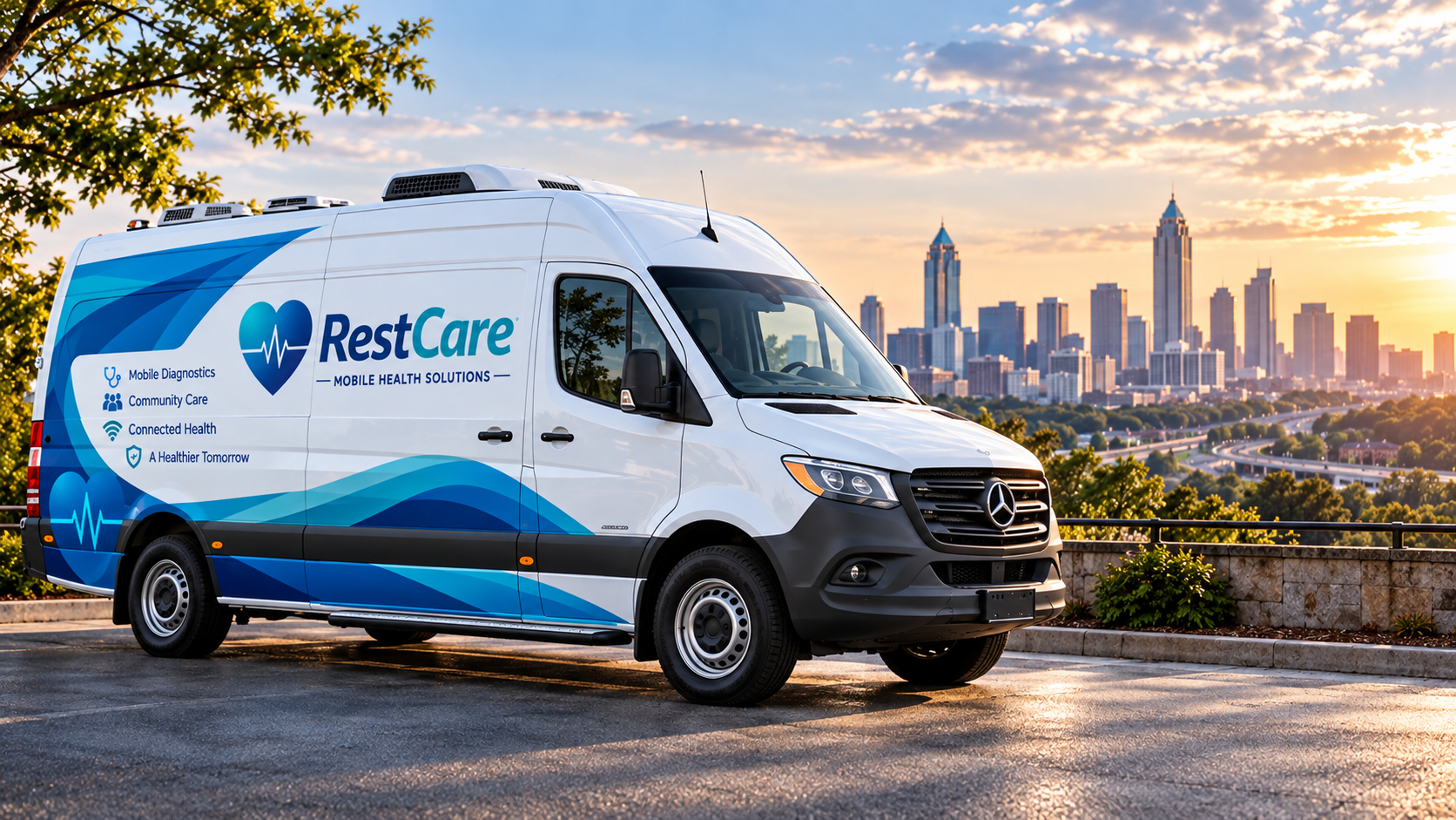 Approved RestCare Mercedes-Benz Sprinter exterior concept; future-state vehicle imagery
